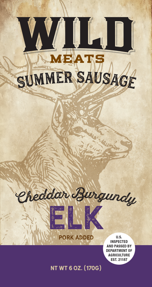 Summer Sausage - Elk Cheddar Burgundy